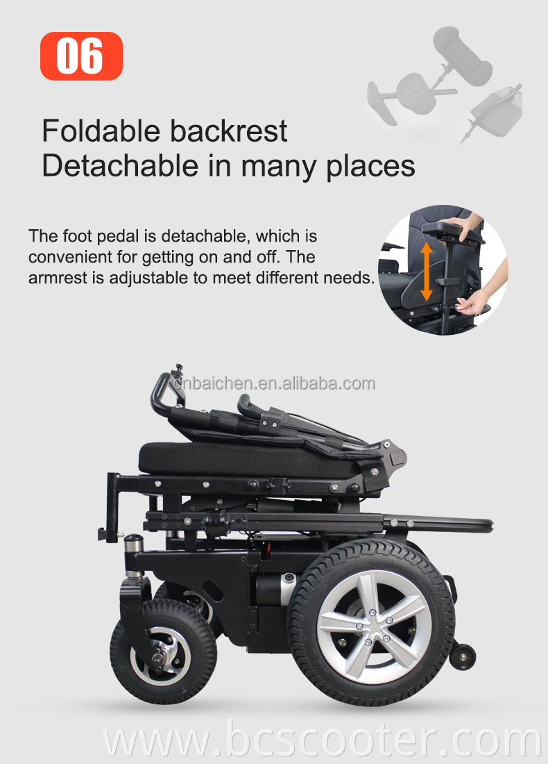 Heavy Duty Off Road Durable Strong Powerful Folding Electric Conversion Kit Manual Wheelchair